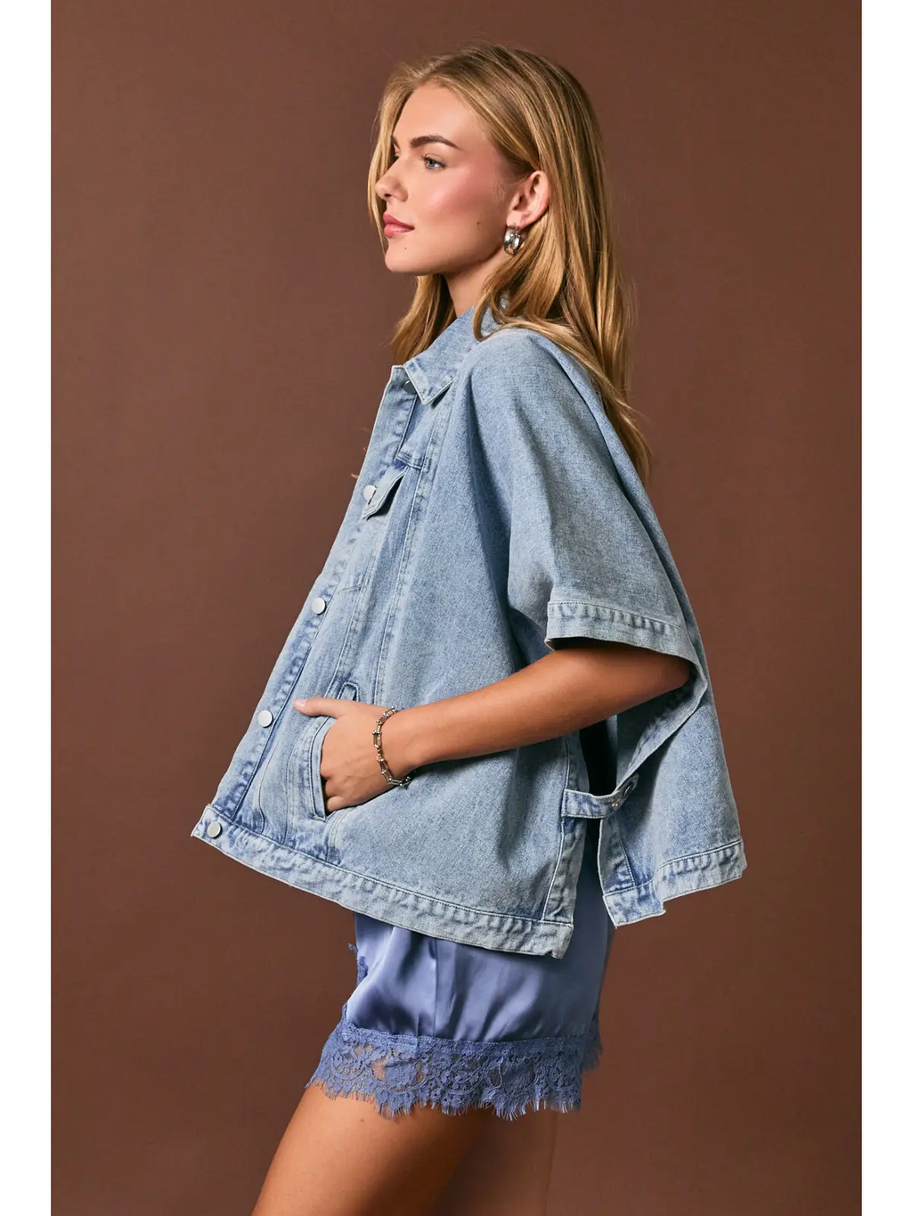 Denim Cape Jacket