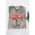 WILD WEST LONG LIVE COWBOYS GRAPHIC TEE - MINERAL GREY