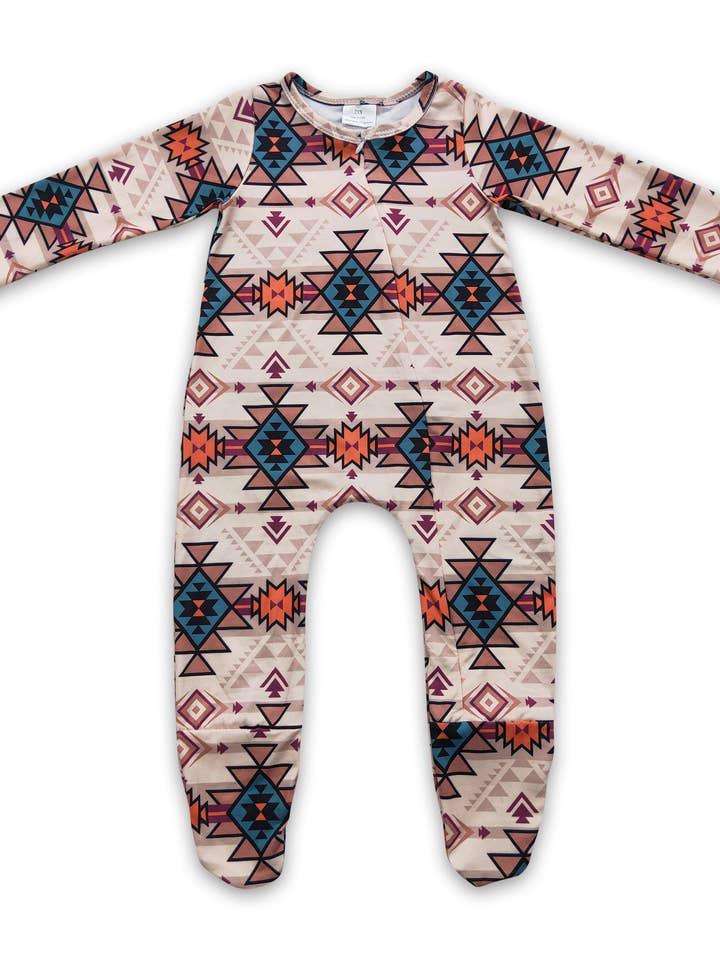 Aztec Baby Kids Western Zipper Footed Coverall