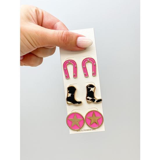 WESTERN EARRINGS SET OF 3