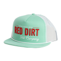 Red Dirt Hat Co. Papa Teal and White Mesh Flatbill Cap