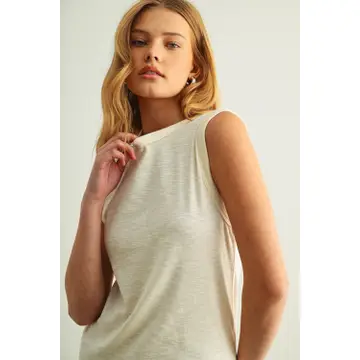Sleeveless Cotton Top - Cream