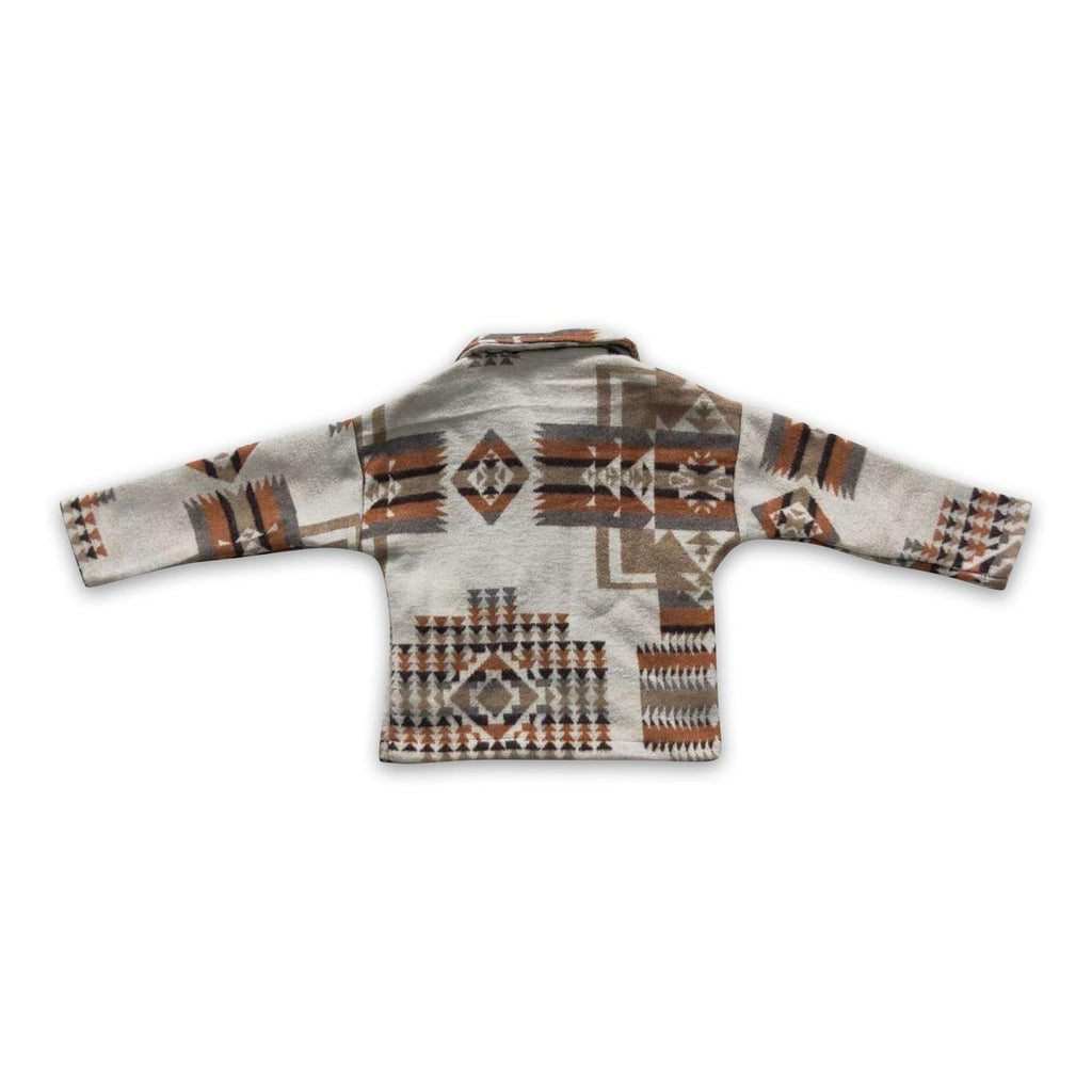 KIDS AZTEC PRINTED SHACKET - KHAKI