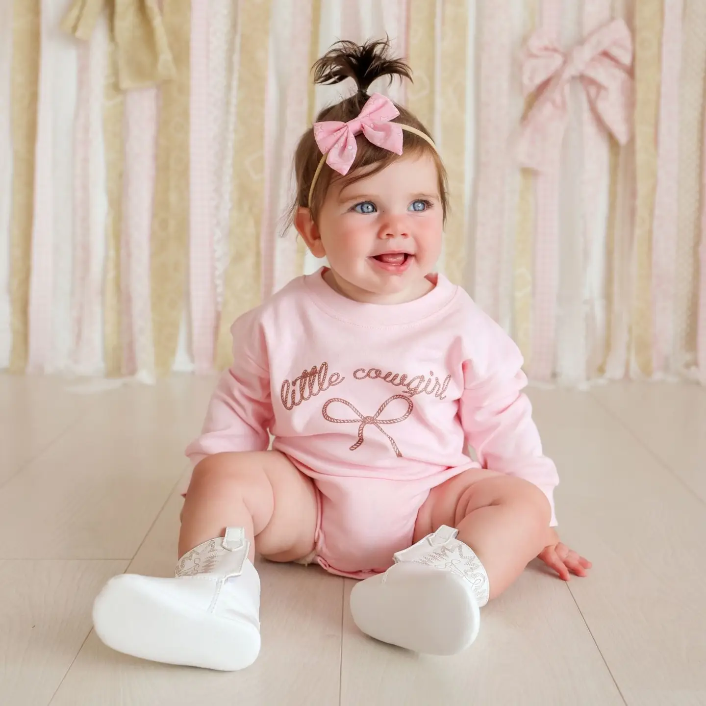 Pink Bandana Western Bow Baby Headband - Hair Accessories