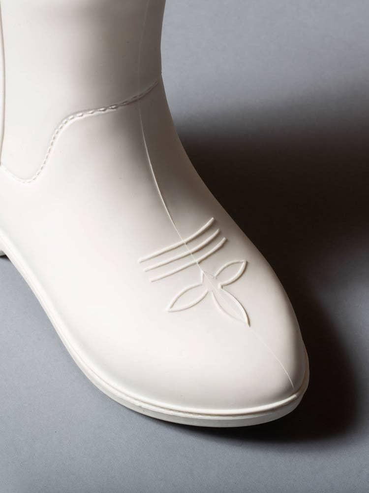 Bone White Kid's All Weather Rubber Cowboy Boots