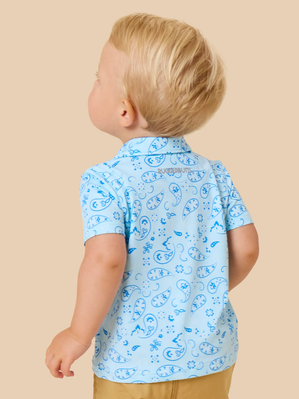 Boys Blue Western Bandana Knit Short Sleeve Performance Polo