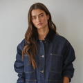 Woven Denim Cotton Button Down Jacket