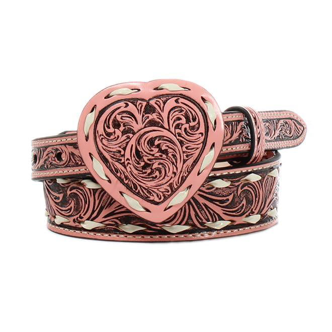 Angel Ranch Western Belt Girls Floral Heart 28 Pink D130002230