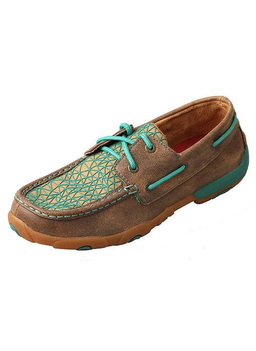 WOMENS DRIVING MOCCASINS - BOAT BOMBER/TURQOISE WDM0065