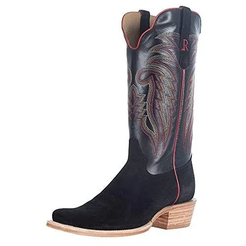 R. Watson Boots Men`s R Watson Black Rough Out 13` Black Cowhide Top Cutter Toe Black 9.5 EE